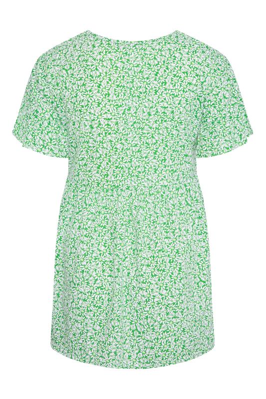 LIMITED COLLECTION Curve Green Floral Print Peplum Top 7