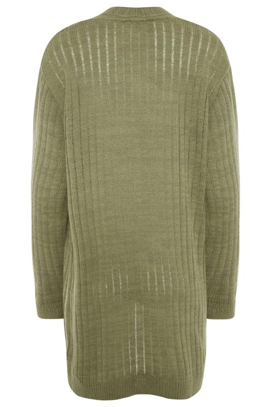 LTS Tall Khaki Green Knitted Cardigan 7