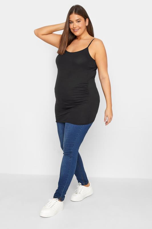 Tall Women's LTS 2 Pack Maternity Black & Nude Cami Vest Tops | Long Tall Sally 5