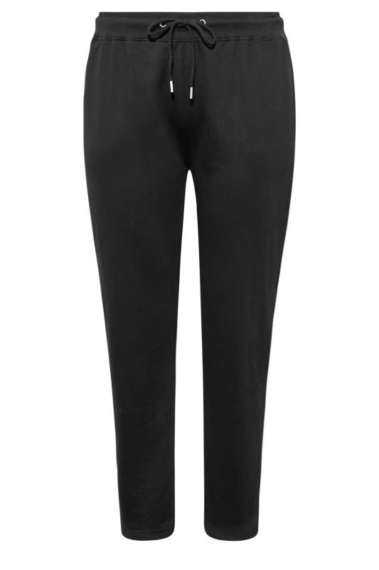 Black Straight Leg Stretch Joggers | Yours Clothing 5