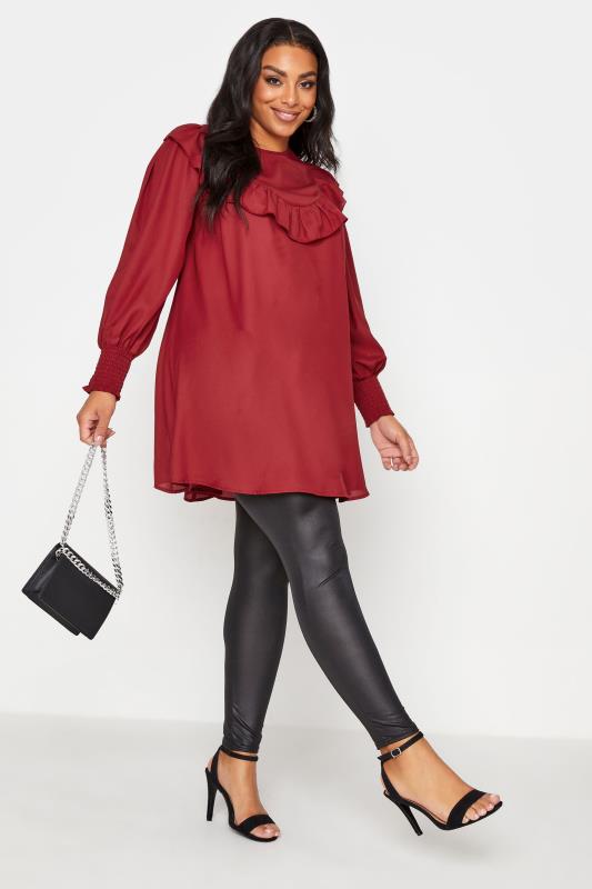 LIMITED COLLECTION Red Frill Neck Blouse_B.jpg