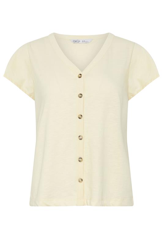 M&Co Petite Lemon Yellow Short Sleeve Cotton Shirt | M&Co 5