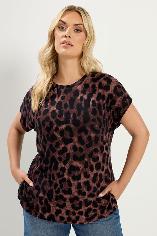 YOURS Curve Brown Leopard T-Shirt
