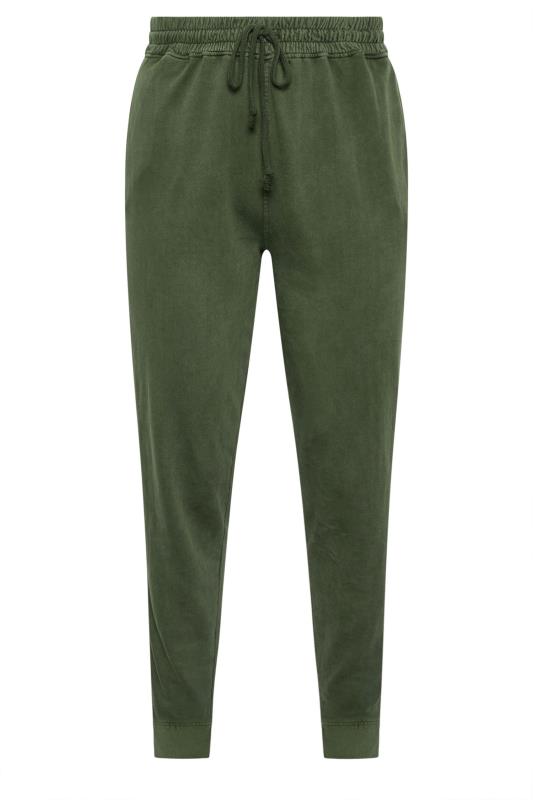 YOURS Plus Size Forest Green Acid Wash Joggers | Yours Clothing 5