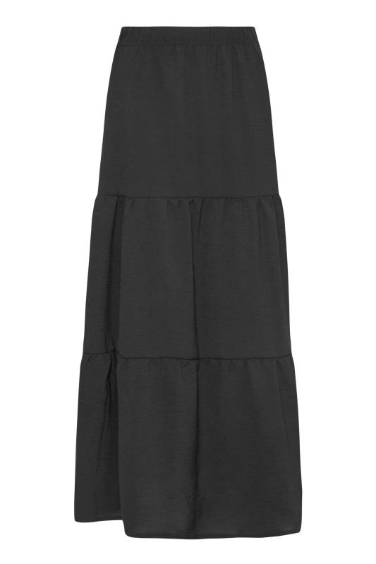Petite Black Crepe Maxi Skirt 4