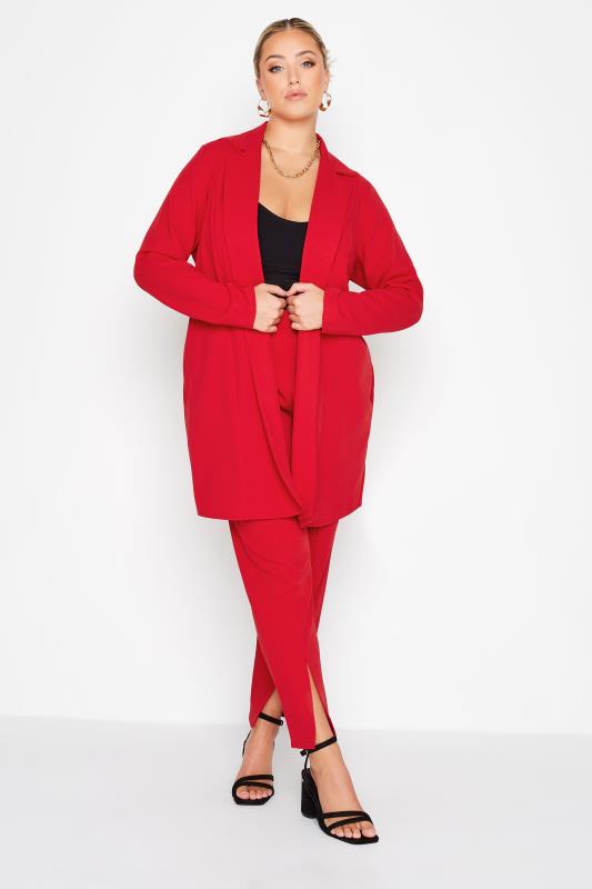 LIMITED COLLECTION Plus Size Red Longline Blazer | Yours Clothing 2