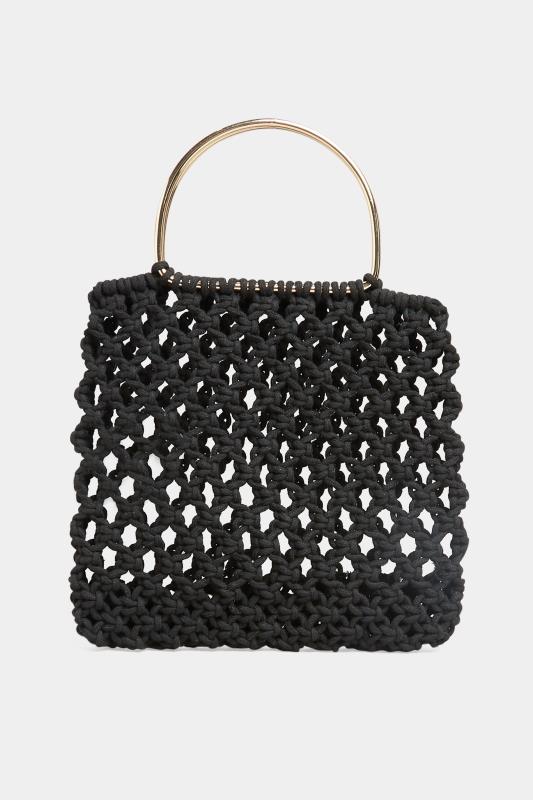 Black Crochet Handle Bag 3