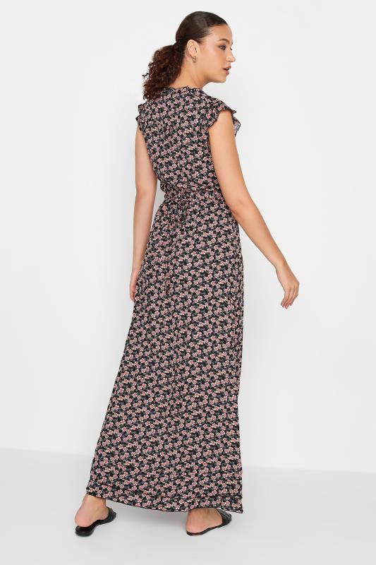 LTS Tall Women's Black Ditsy Floral Frill Maxi Dress | Long Tall Sally 3