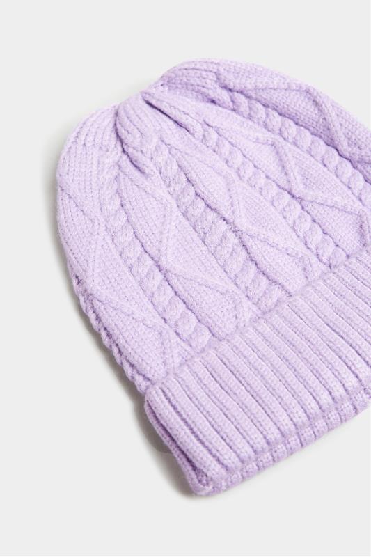 Purple Knitted Soft Touch Beanie Hat 3