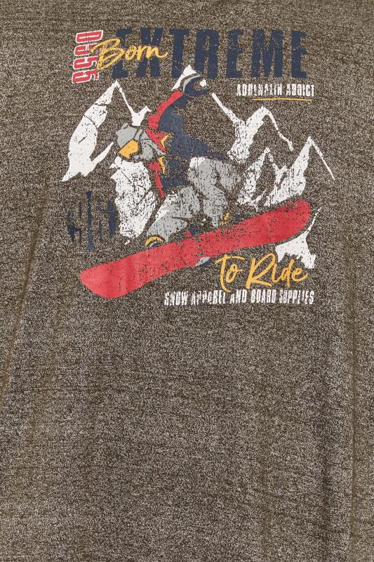 D555 Big & Tall Grey Extreme Ski Print T-Shirt | BadRhino 2