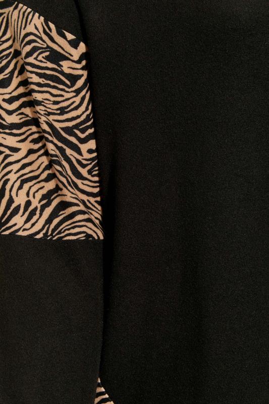 Plus Size Black Animal Print Sleeve Soft Touch Sweatshirt | Yours Clothing 5