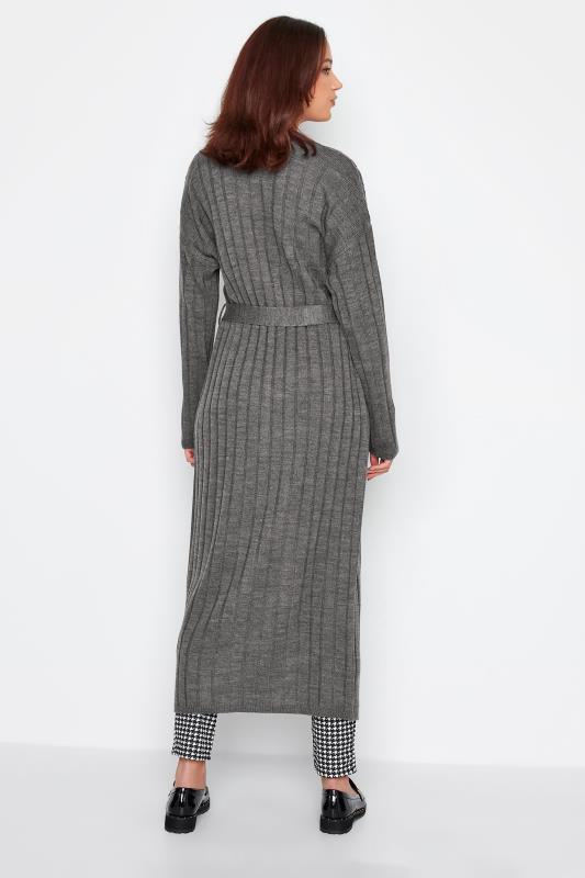 LTS Tall Women's Grey Marl Belted Knitted Maxi Cardigan | Long Tall Sally 3