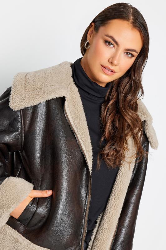  Grande Taille YOURS Curve Brown Aviator Jacket
