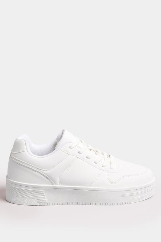 White Chunky Lace Up Trainer In Wide E Fit | Yours Clothing 3