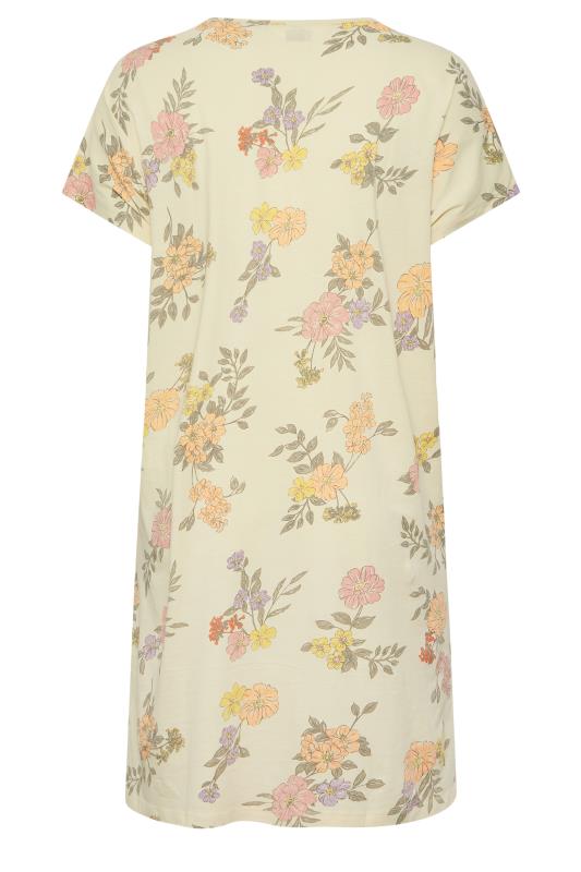 YOURS Plus Size Yellow Floral Print Placket Nightdress | Yours Clothing 6