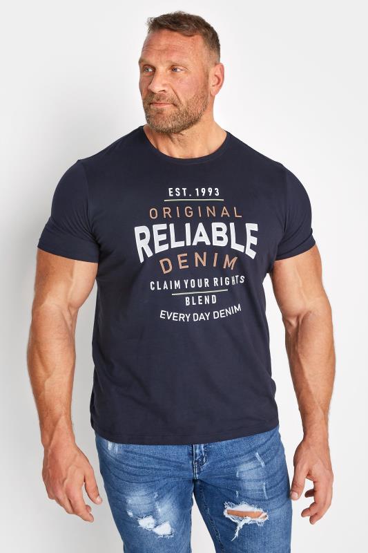  dla puszystych BLEND Big & Tall Black 'Reliable' Print T-Shirt