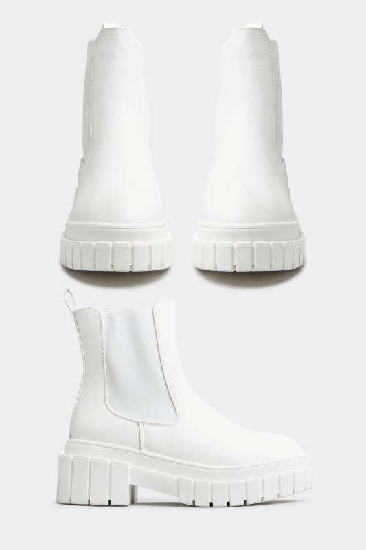 LIMITED COLLECTION White Leather Look Chunky Chelsea Boots In Regular Fit_A.jpg