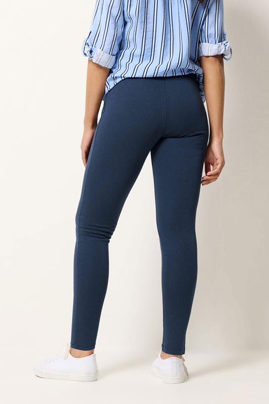 M&Co Navy Blue Ponte High Waisted Leggings | M&Co 2