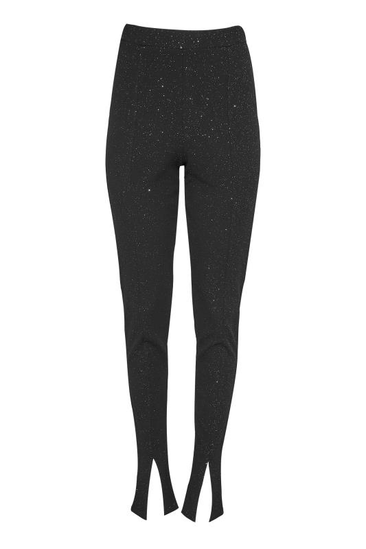 LTS Tall Black Glitter Front Split Trousers_F.jpg