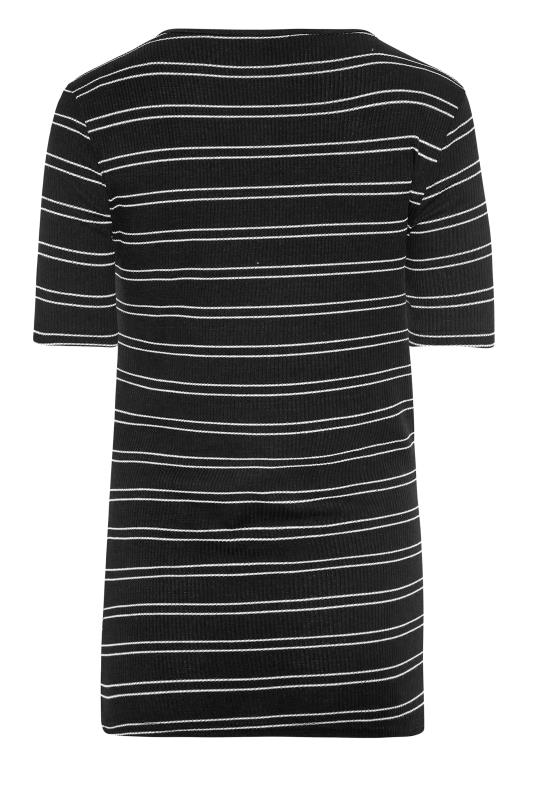 LTS Tall Black Ribbed Stripe T-Shirt 7