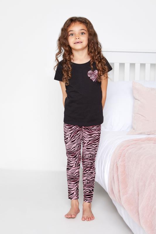 MINI ME Black & Pink Zebra Print Pyjama Set_B.jpg