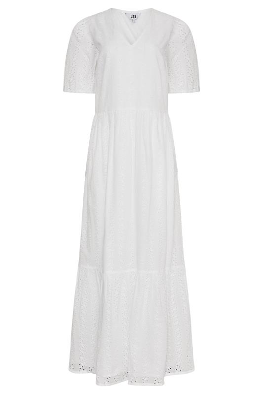 LTS Tall White Broderie Anglaise Tiered Dress 6