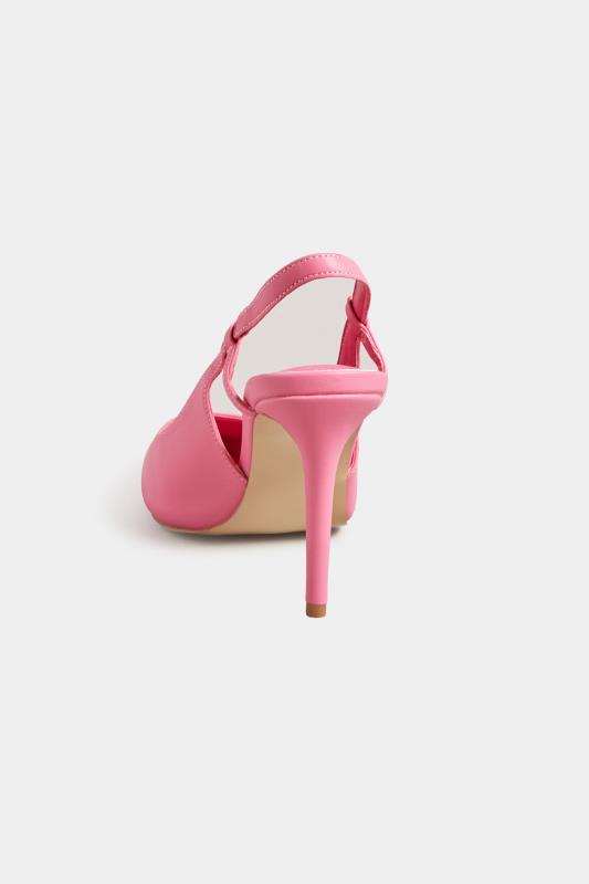 LTS Pink Sling Back Heel Court Shoes in Standard Fit | Long Tall Sally 4