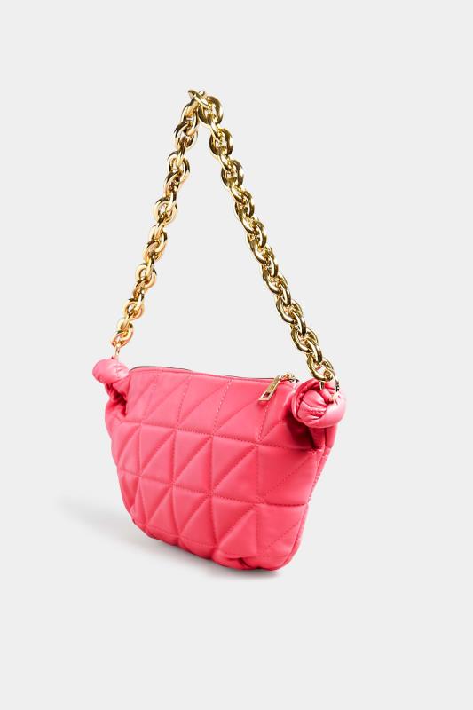 Pink Quilted Shoulder Bag 3