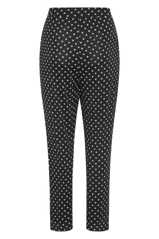 Plus Size Black Spot Print Trousers | Yours Clothing 5
