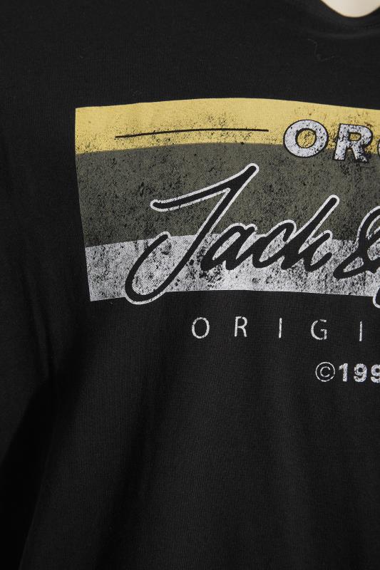 JACK & JONES Big & Tall Black Brady T-Shirt 4