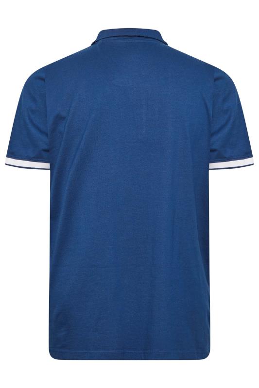 BadRhino Mens Big & Tall Blue Jersey Zip Polo Shirt | BadRhino 4