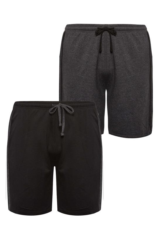 Men's  D555 Big & Tall 2 PACK Black & Grey Jersey Short