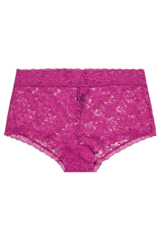 YOURS 3 PACK Plus Size Pink & Blue Lace Mid Rise Shorts | Yours Clothing  6