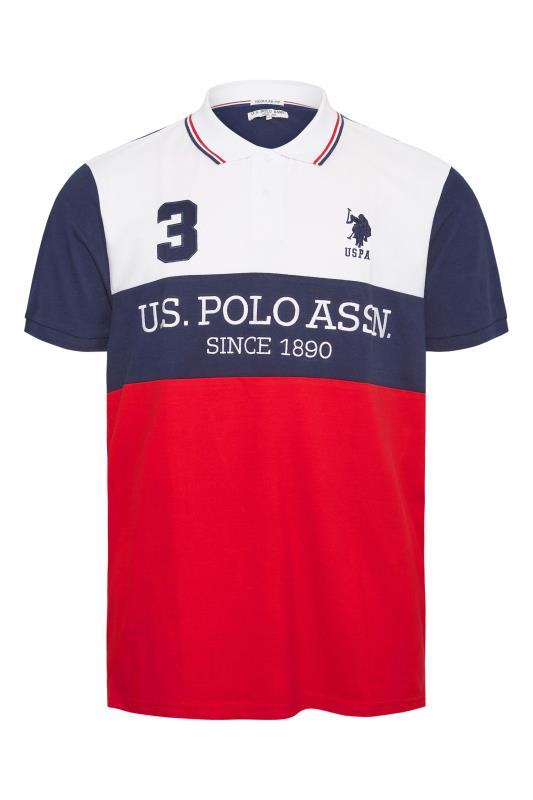 U.S. POLO ASSN. Big & Tall Navy Blue & Red True Player Polo Shirt 2