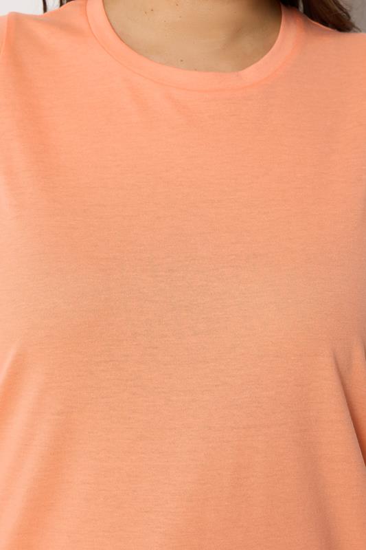YOURS Plus Size Light Orange Short Sleeve Core T-Shirt | Yours Clothing 4