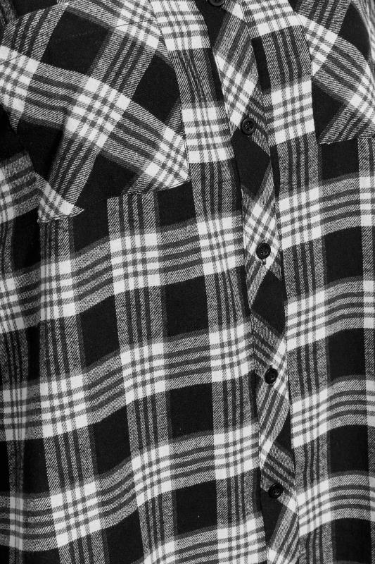 Curve Black Check Brushed Oversized Boyfriend Shirt 6