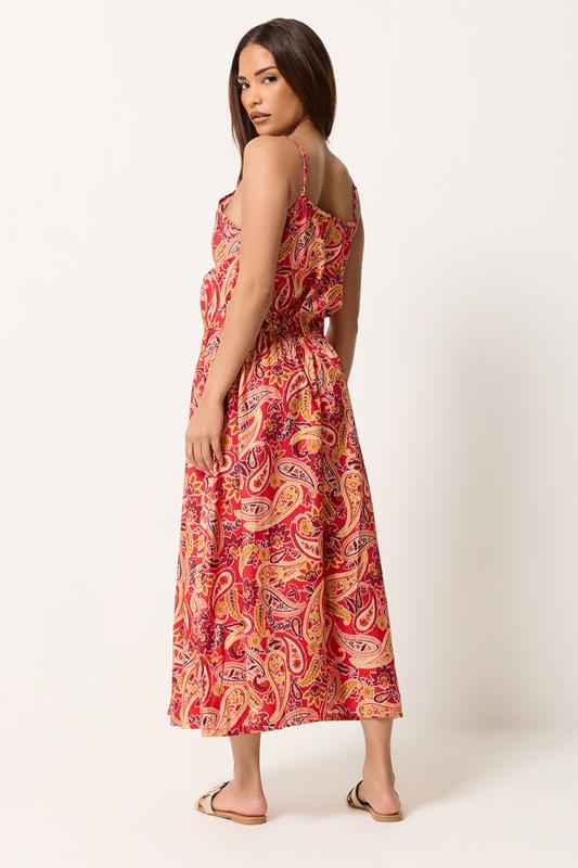 PixieGirl Petite Orange Paisley Midi Dress | PixieGirl 2