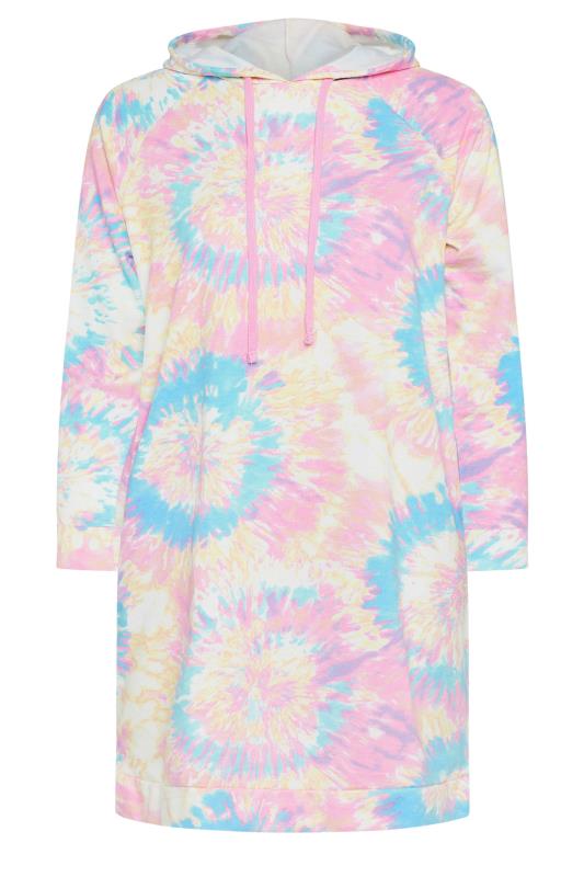 YOURS Curve Pink Tie Dye Hoodie Dress | Yours Clothing 5