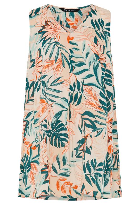 YOURS Plus Size Cream Tropical Cami Vest Top | Yours Clothing 5