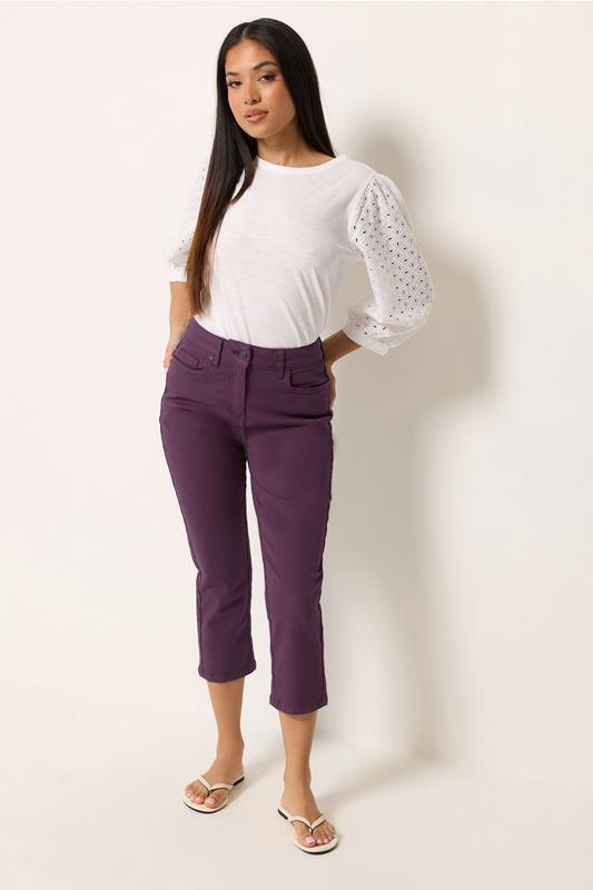  M&Co Petite vaqueros tobilleros morado baya