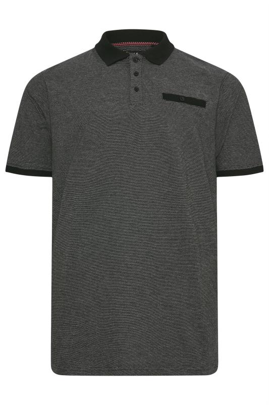 KAM Black Dobby Pique Polo Shirt | BadRhino 3