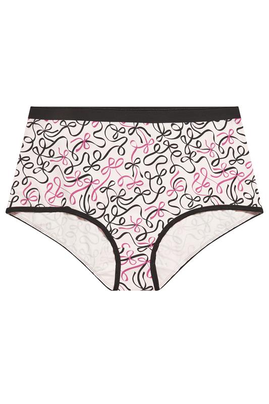 YOURSET Plus Size 5 PACK Black Bow Print Full Briefs | Yours Clothing 10