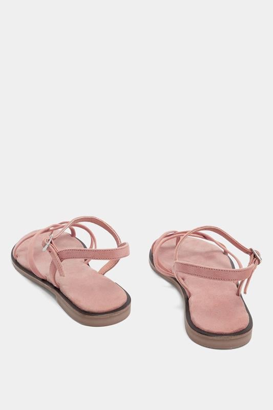 LTS Pink Cross Strap Sandals In a Standard Fit | Long Tall Sally 4