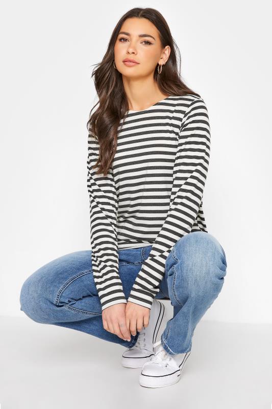 LTS Tall Grey & White Stripe Long Sleeve T-Shirt_A.jpg