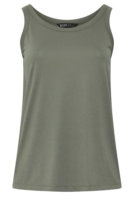 YOURS Plus Size Sage Green Core Basic Vest Top | Yours Clothing 1