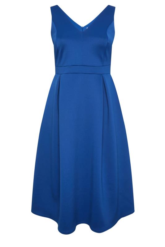 YOURS LONDON Plus Size Blue Pleat Dress | Yours Clothing 5