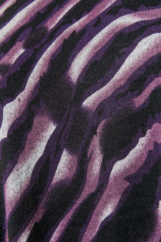 Curve Black & Purple Zebra Print Hanky Hem Top 5