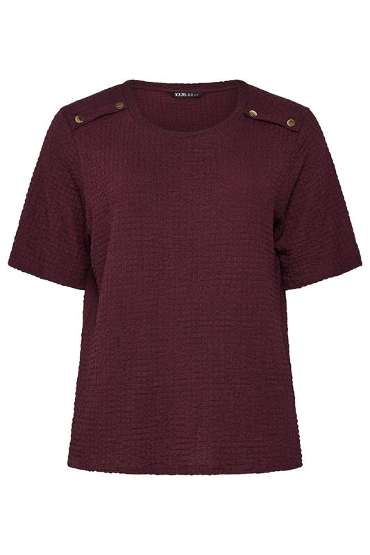 YOURS Plus Size Burgundy Red Bubble Texture Top | Yours Clothing 5