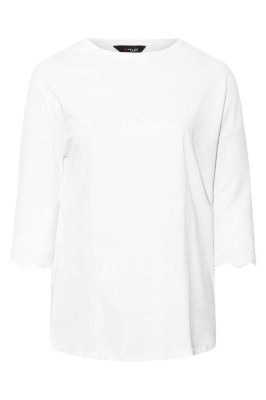 Plus Size White Scallop Sleeve Top | Yours Clothing 6