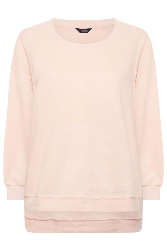 Plus Size Light Pink Soft Touch Fleece Sweatshirt | Yours Clothing 6